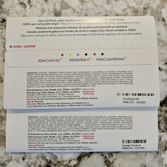 Color Street Nail Strips - Greeking Out (Blue)/ Crystal Couture (Glittery) - Picture 3 of 3